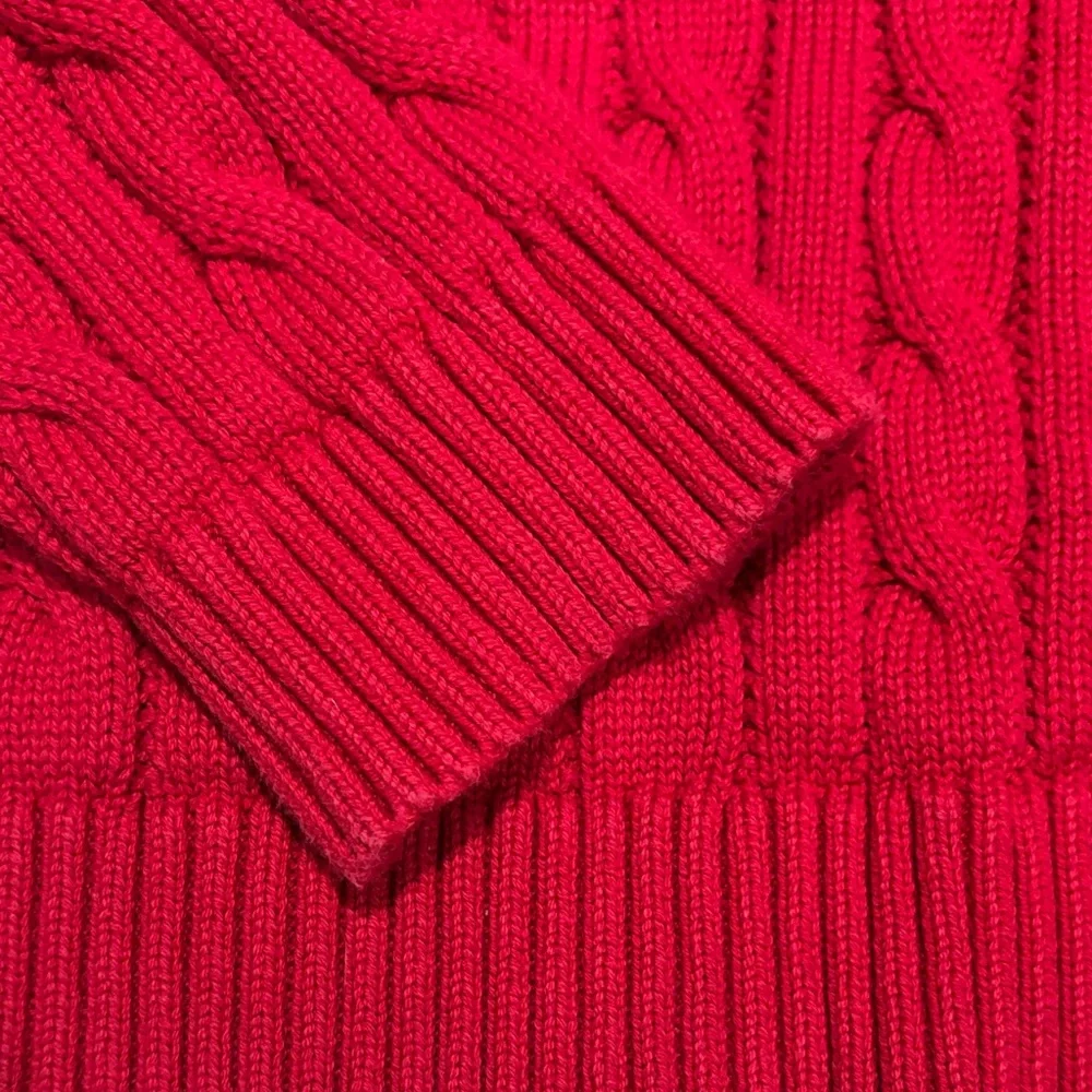 Lauren Ralph Lauren Red Cable Knit Sweater size L - Picture 7 of 12
